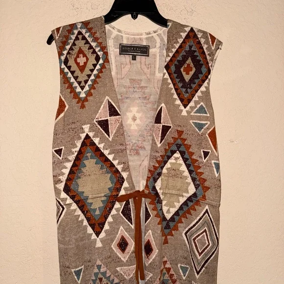 Double D Ranch Multicolor Western Tribal Kimono Size Large - Picture 3 of 8